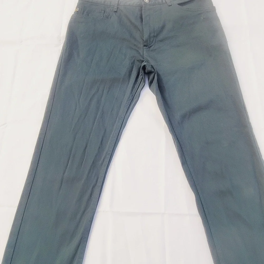 Zara Skinny Fit Men's Pants Size 31 Dark Green 5-Pocket Stretch Trousers P31